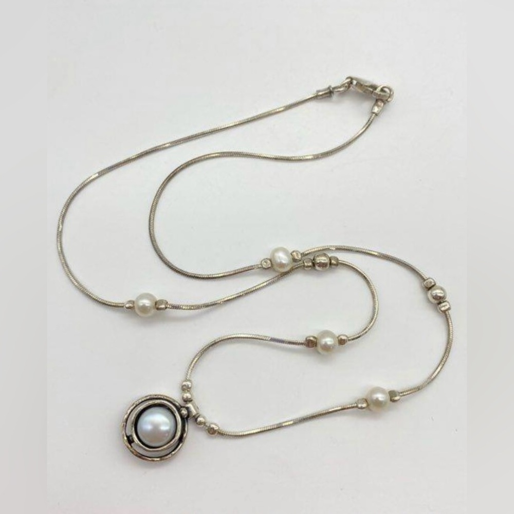 Didae Sterling Silver Pearl Pendant Designer Necklace *